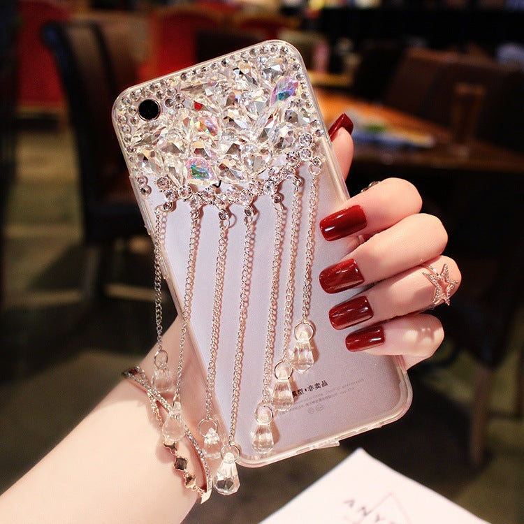 Luxury tassel rhinestone phone case