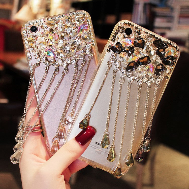 Luxury tassel rhinestone phone case