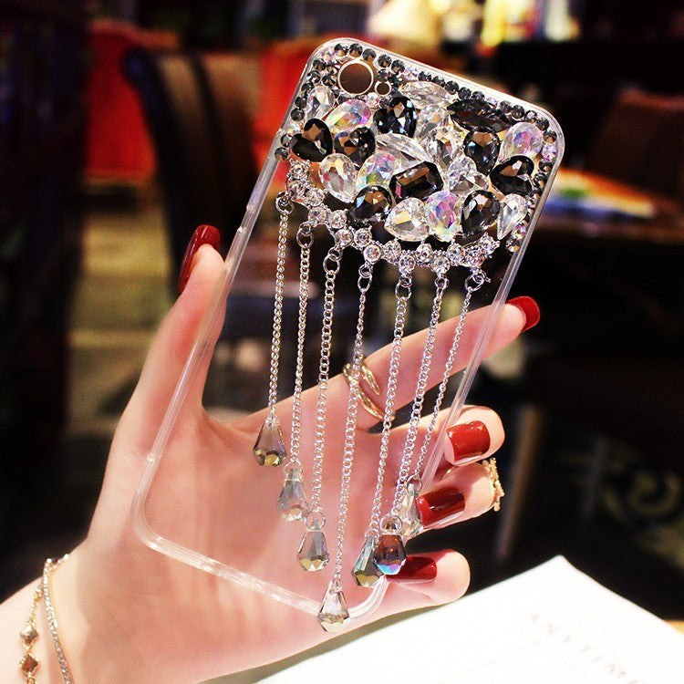 Luxury tassel rhinestone phone case