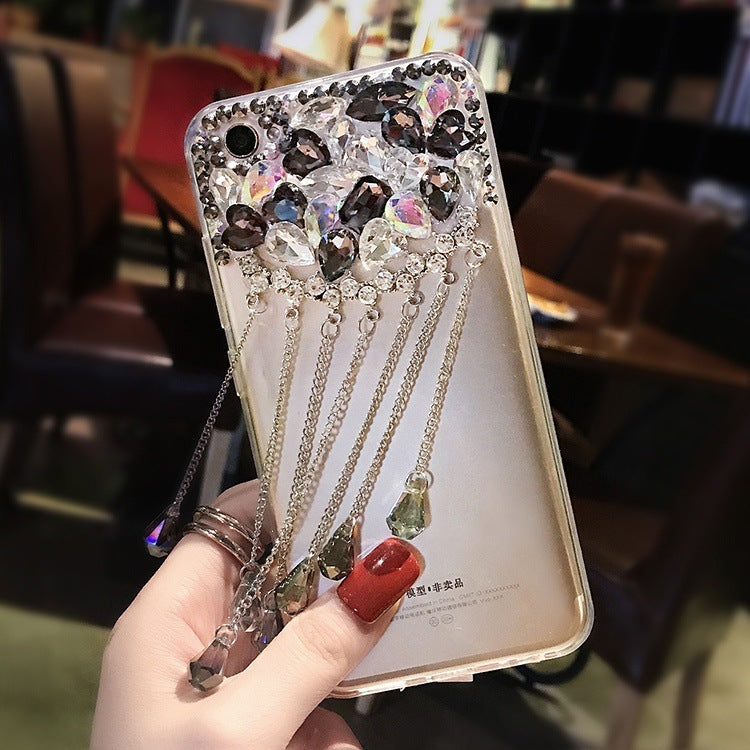 Luxury tassel rhinestone phone case