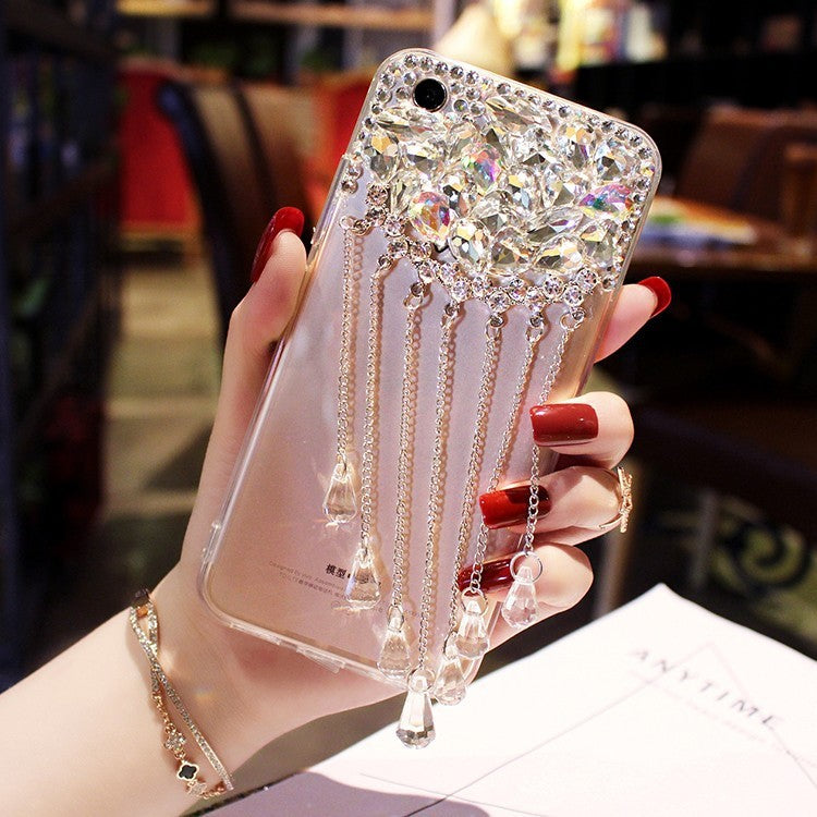 Luxury tassel rhinestone phone case